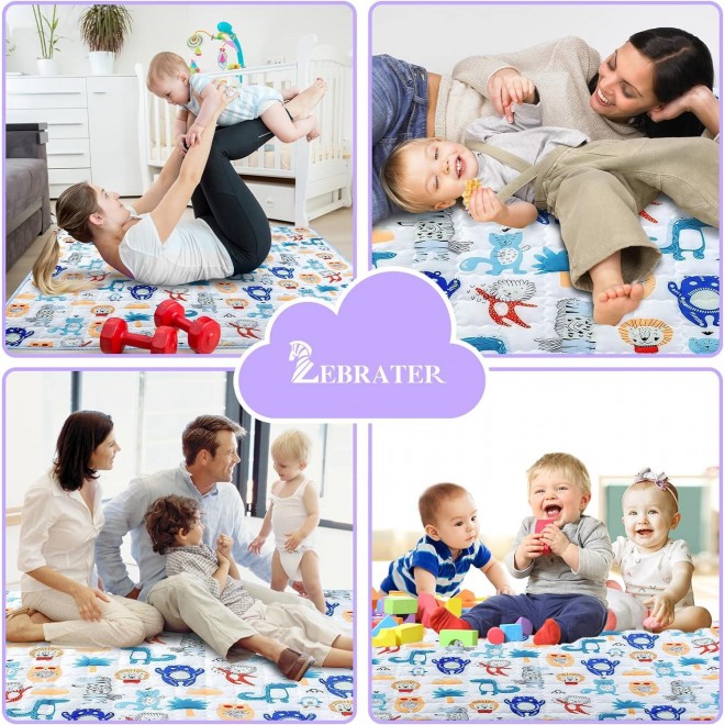 Zebrater Baby Play Mat ,Non-Slip Washable Baby Playpen Mat For Floor