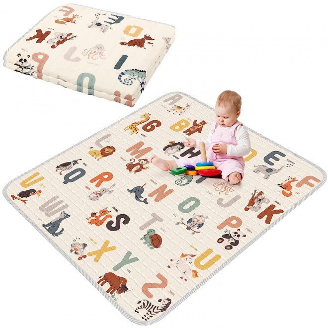 Woodland Animal Baby Play Mat Washable Splat Mat