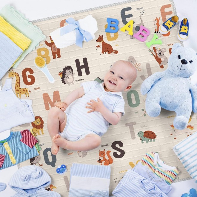 Woodland Animal Baby Play Mat Washable Splat Mat