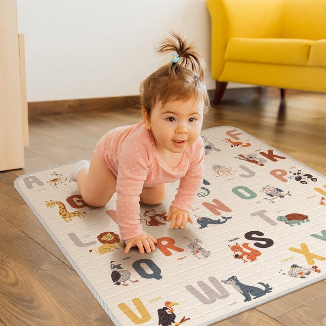 Woodland Animal Baby Play Mat Washable Splat Mat