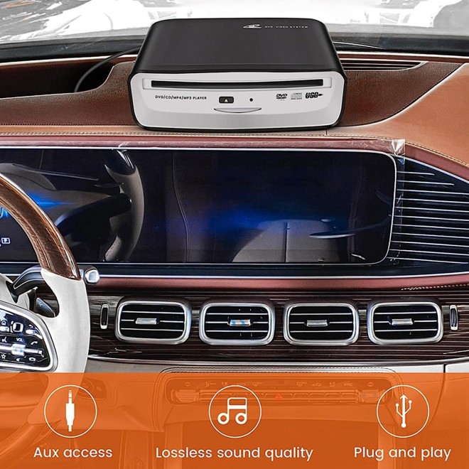USB CD Player for Car with Upgraded Extra Accessories, External Portable Car CD Players