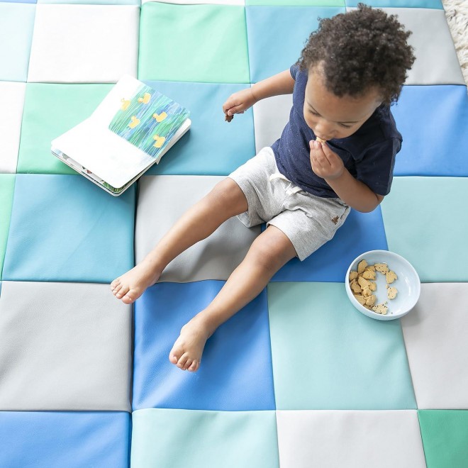 ECR4Kids SoftZone Patchwork Activity Mat, Folding Playmat, Contemporary