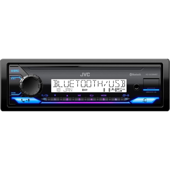 JVC KD-SX38MBT Bluetooth Car Stereo Receiver with USB Port – AM/FM Radio, MP3 Player, High Contrast LCD