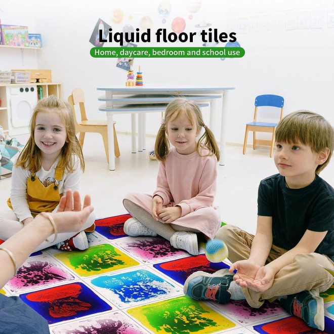 LONGKING  Sensory Tiles,  Sensory Floor Tiles, Liquid Floor Tiles