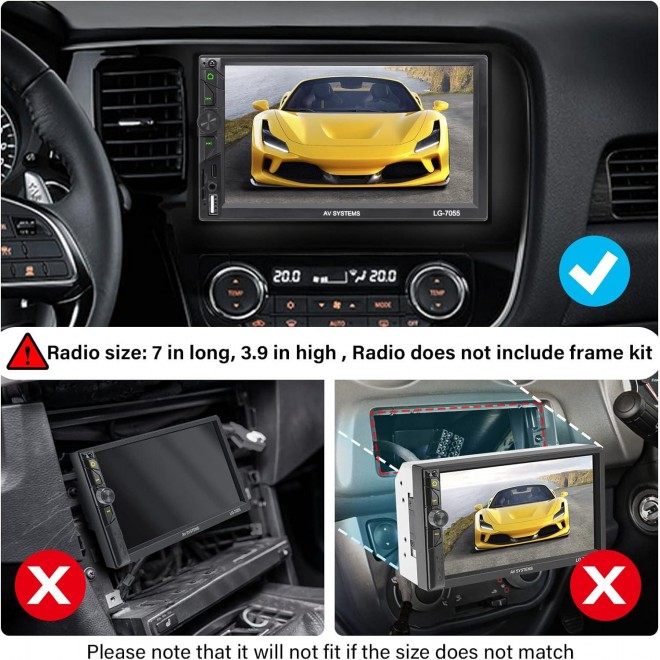 Double Din Radio,Double Din Car Stereo with Backup Camera, 7 Inch Touch