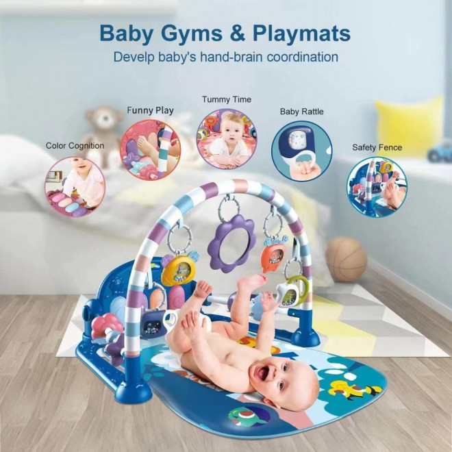 Baby Play Mat Baby Gym,Funny Play Piano Tummy Time Baby Activity Gym Mat