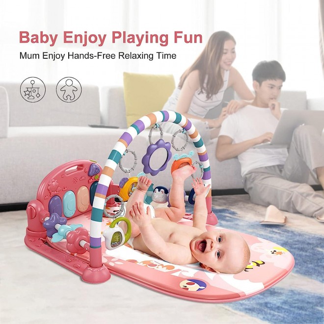 Baby Play Mat Baby Gym,Funny Play Piano Tummy Time Baby Activity Gym Mat