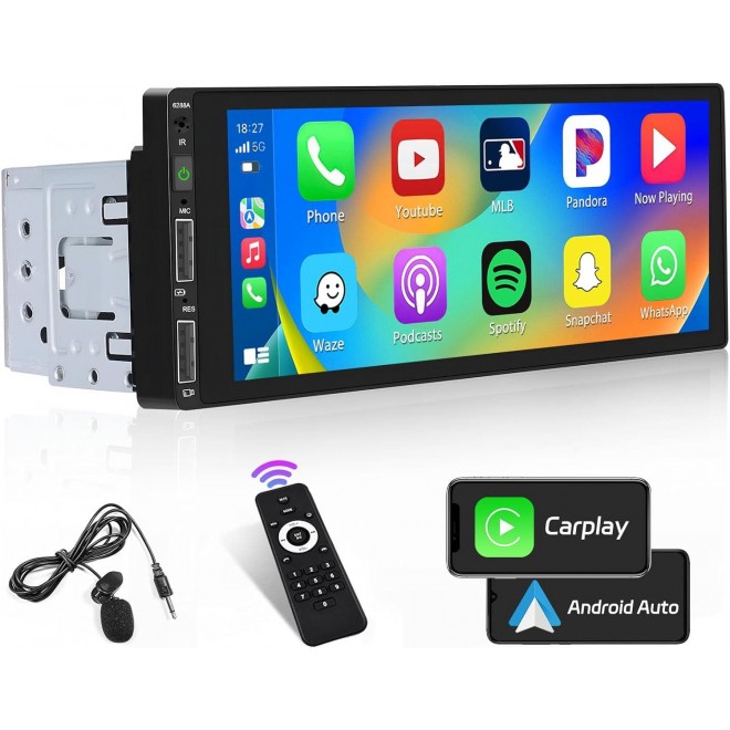 6.9 Inch Single Din Apple Carplay Car Stereo Touchscreen Car Radio with Bluetooth