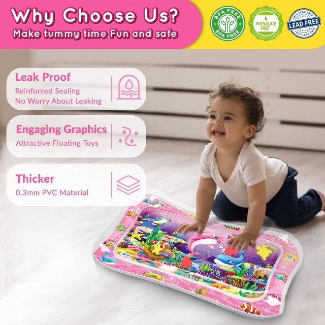 Infinno Tummy Time Water Mat for Babies