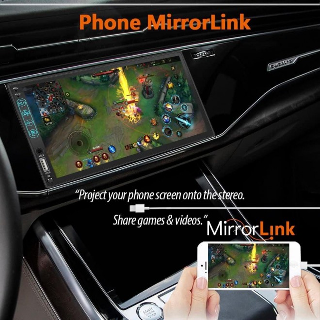 Double Din Car Stereo Compatible with Apple CarPlay and Android Auto