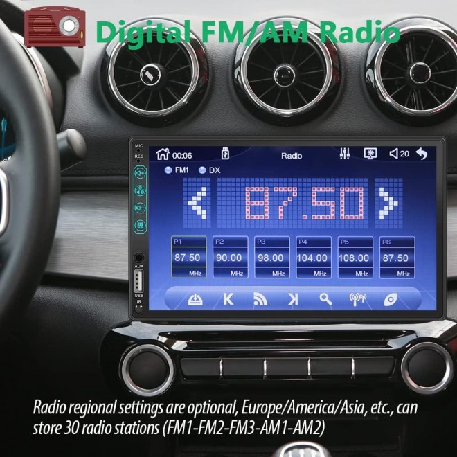 Double Din Car Stereo Compatible with Apple CarPlay and Android Auto