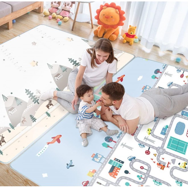 HONLONE Baby Play Mat Reversible Foldable Foam Play mat for Baby, BPA Free Baby mat for Floor