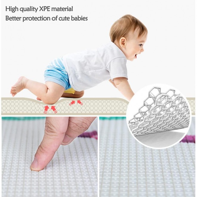 HONLONE Baby Play Mat Reversible Foldable Foam Play mat for Baby, BPA Free Baby mat for Floor