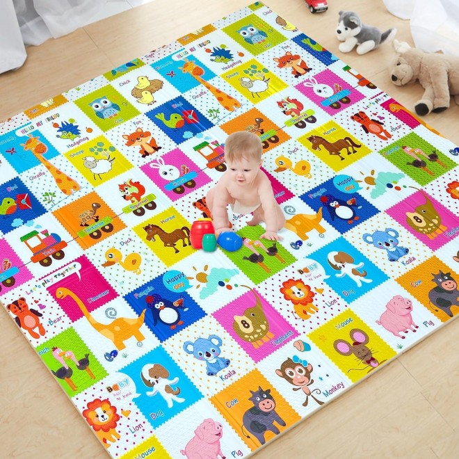 Baby Play Mat, Mergren Extra Large Foldable Foam Floor Play Mat for Babies