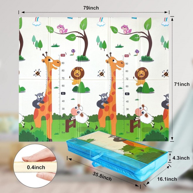 Baby Play Mat, Mergren Extra Large Foldable Foam Floor Play Mat for Babies