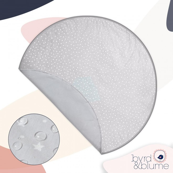 Byrd & Blume Round Baby Play Mat, Organic Cotton Soft Padded Nursery Floor Mat