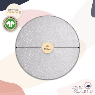 Byrd & Blume Round Baby Play Mat, Organic Cotton Soft Padded Nursery Floor Mat