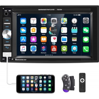 UNITOPSCI Double Din Car Stereo 6.2 Inch Touch Screen Bluetooth Car Radio Mirror Link Car Multimedia Player FM/AUX Audio