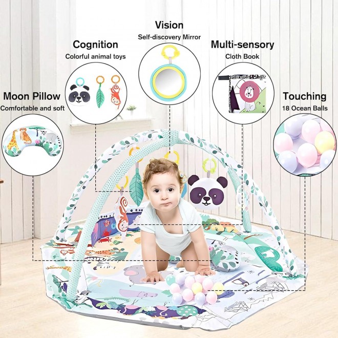 TFDER Baby Gym And Infant Play Mat,Play Mat & Play Gym, Combination Baby Activity Gym 