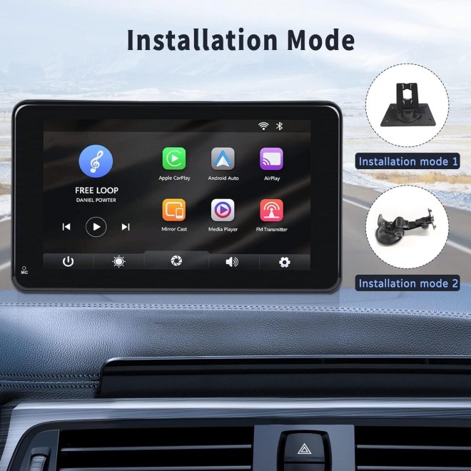 CAMECHO Apple CarPlay & Android Auto Car Stereo,  Touch Screen Car Radio