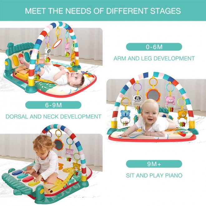 Lcasio Musical Baby Gyms Play Mats Musical Activity Mat Piano Baby Play Gym