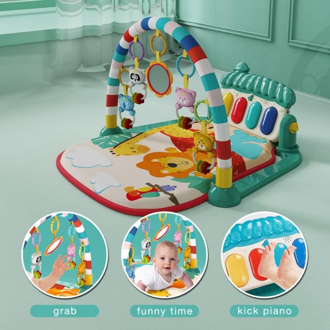 Lcasio Musical Baby Gyms Play Mats Musical Activity Mat Piano Baby Play Gym