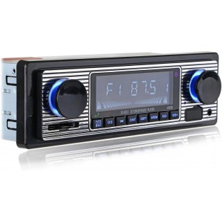 Classic Bluetooth Car Stereo, FM Radio Receiver, Hands-Free Calling