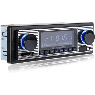 Classic Bluetooth Car Stereo, FM Radio Receiver, Hands-Free Calling