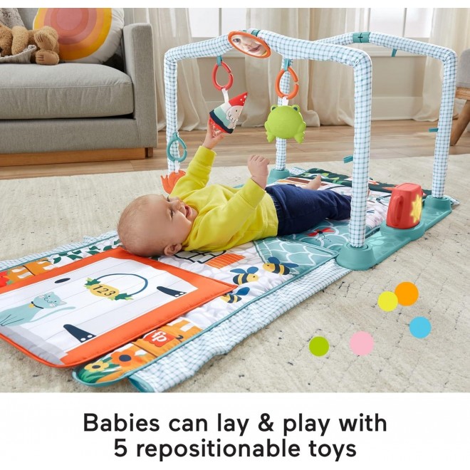 Fisher-Price Baby Playmat 3-In-1 Crawl & Play Activity Gym For Newborn To Toddler Sensory & Fine Motor Play