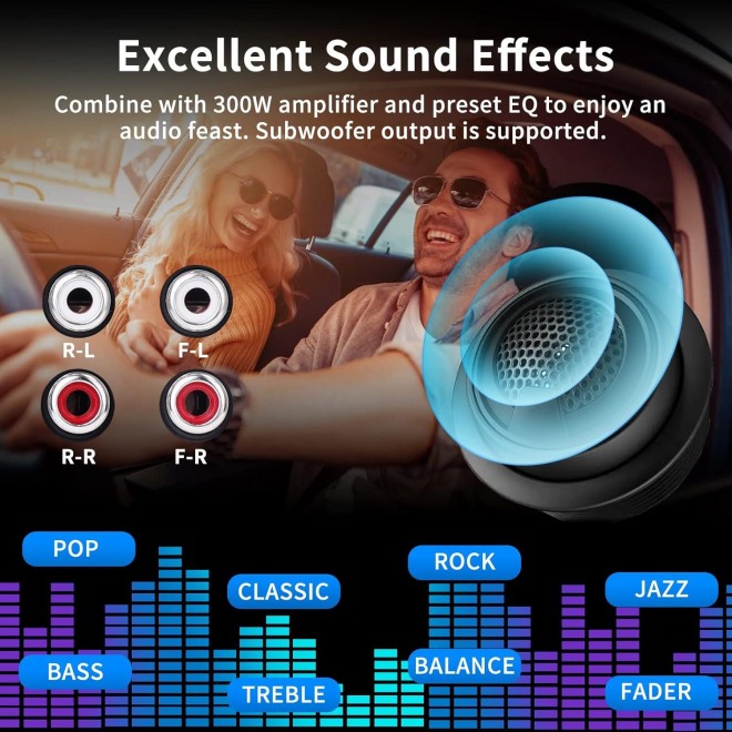 Bluetooth Single Din Car Radio: Marine Stereo Receivers - Multimedia Car Audio with AM FM