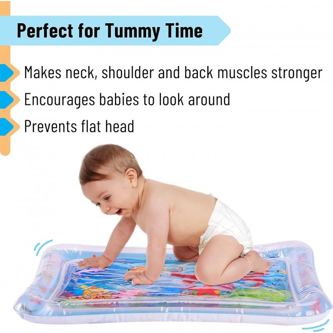 Mr. Pen- Inflatable Tummy Time Water Mat, Baby Mat For Floor Tummy Time