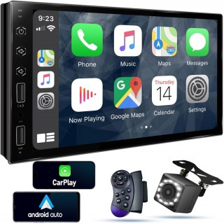 HD 1024 * 600 Double Din Car Stereo with Apple Carplay and Android Auto,Car Audio