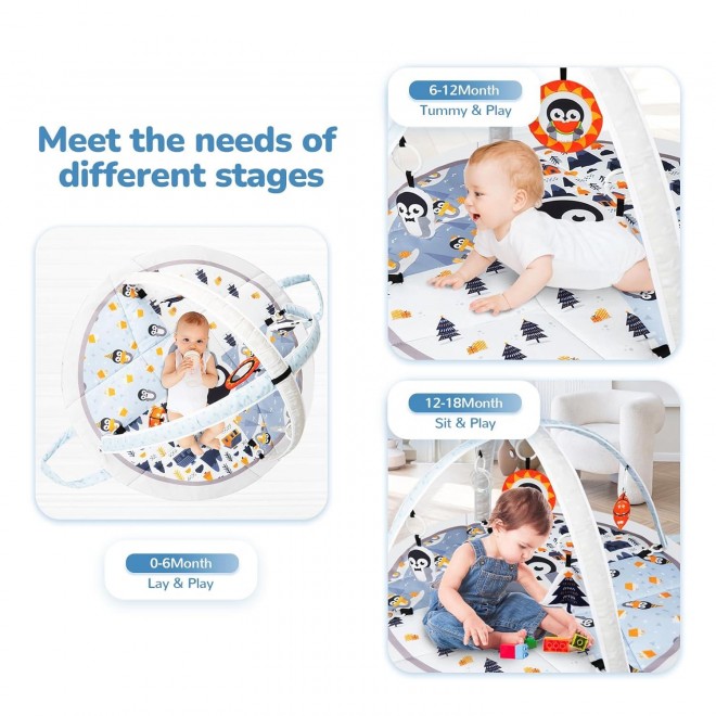 Baby Play Mat Tummy Time Mat with Exclusive Foldable Design