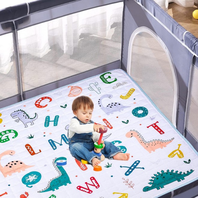 MEM Playpen Mat Baby Play Mat, Thicken One-Piece Baby Crawling Mat, Washable