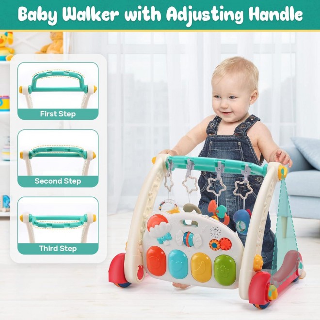 CUTE STONE Baby Gym Play Mat & Baby Learning Walker