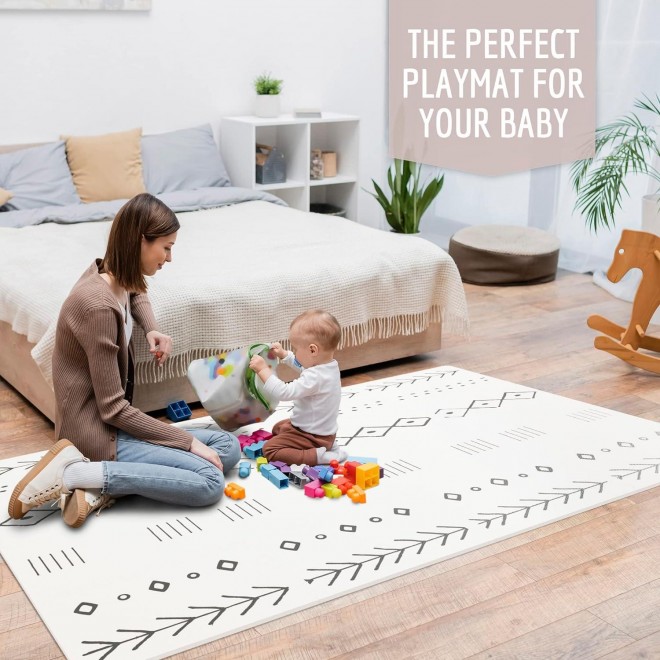 Stylish Baby Play Mat - Soft, Easy to Clean. Floor Mat Creates A Safe Play Area for Your Baby