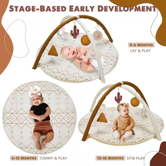 Tummy Time Activity Mat, Macrame Baby Play Gym Mat