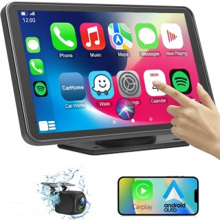 Wireless Double Din Car Stereo Compatible with Apple CarPlay and Android Auto,7 HD Portable Bluetooth