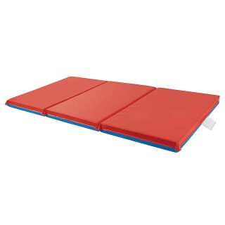 ECR4Kids Premium Folding Rest Mat, 3-Section,Sleeping Pad, Blue/Red