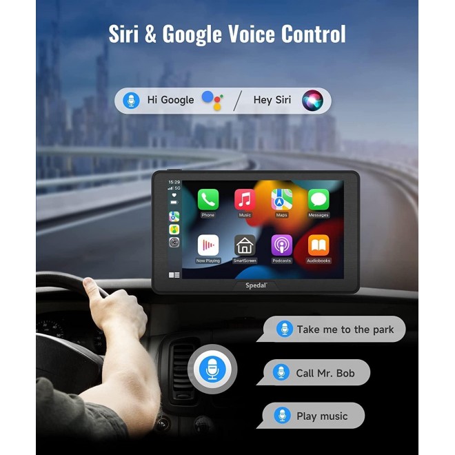 2023 Newest Portable Car Stereo with Wireless CarPlay and Android Auto