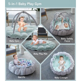 Baby Gyms & Playmats, 5 in 1 Thick & Plush Play Mat Activity Gym for Babies,0-12 Months