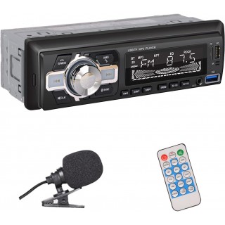 HLLECARMO 1Din Wireless Music Streaming Car Stereo Bluetooth Hands-Free Calling with Microphone