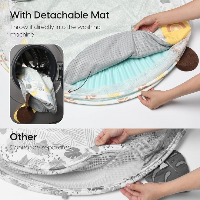 Lupantte 4-in-1 Baby Play Gym, Detachable Anti-Slip Thickening Tummy Time Mat