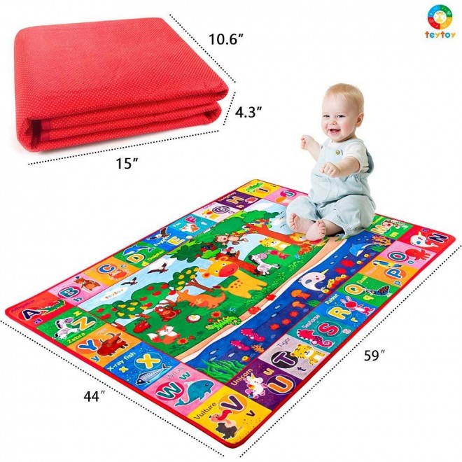 Teytoy Baby Cotton Play Mat, Crawling Mat For Floor Mat Large Super Soft Extra Thick