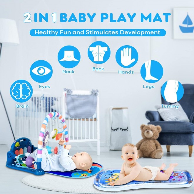 Looxii Baby Play Gym with Tummy Time Water Mat