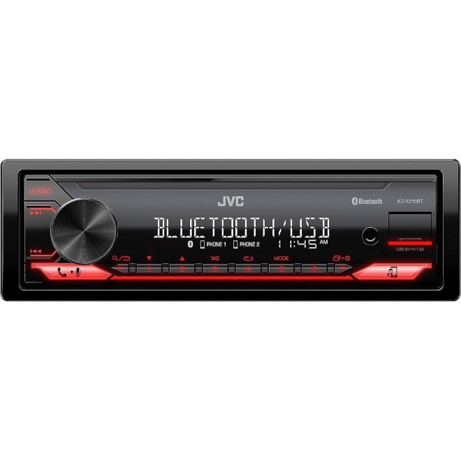 JVC KD-X270BT Bluetooth Car Stereo w/USB Port – AM/FM Radio, MP3 Player