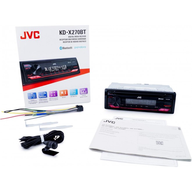 JVC KD-X270BT Bluetooth Car Stereo w/USB Port – AM/FM Radio, MP3 Player