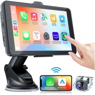 AX2V Wireless Apple CarPlay Car Stereo, Portable 7'' Car Touch Screen