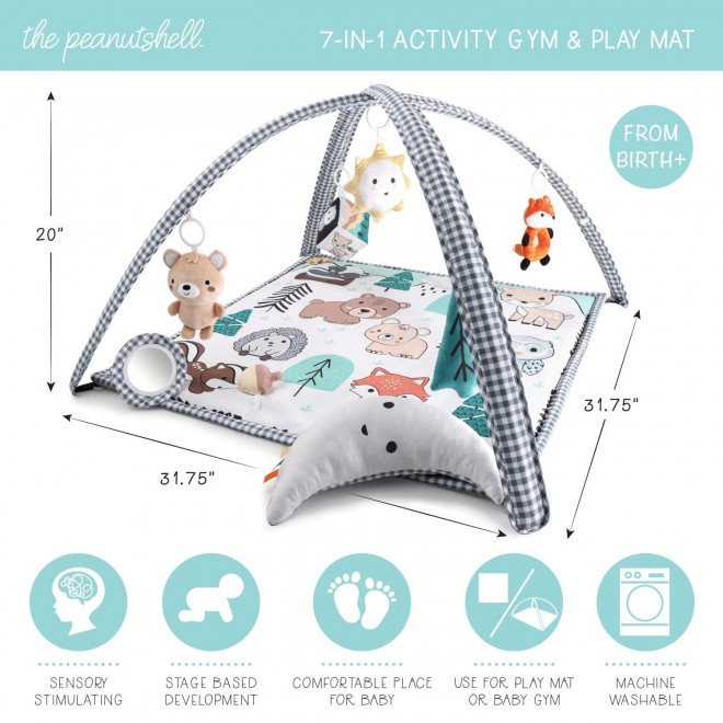 The Peanutshell 7 in 1 Baby Play Gym, Activity Center and Tummy Time Mat