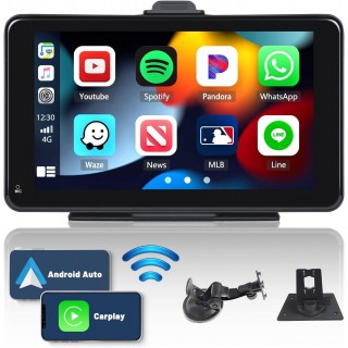 Portable Apple Carplay Screen , 7 Inch Touchscreen Wireless Carplay Screen